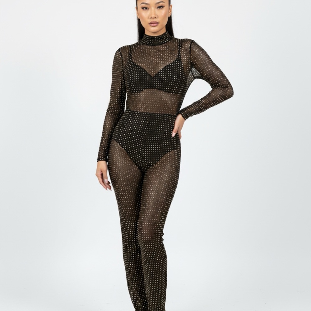 Elegant Black Sheer Jumpsuit